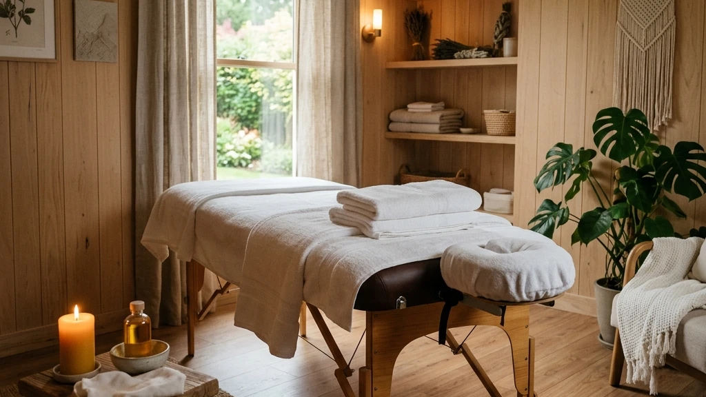 The Sleep & Strength treatment room in Athens — warm wood, natural light